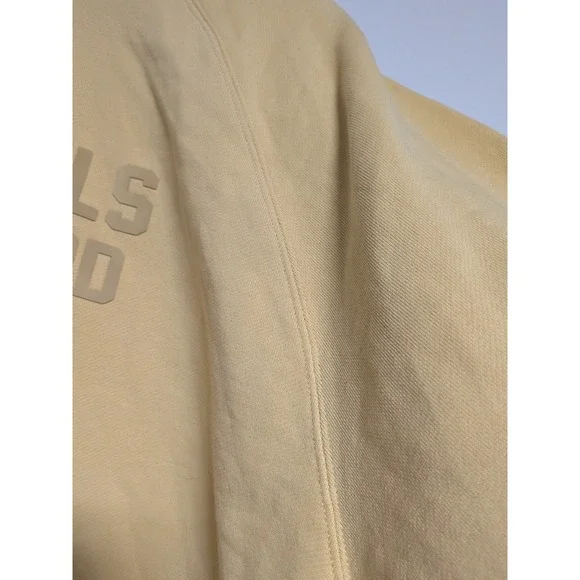 Fear of God Essentials Hoodie Yellow Lemonade Logo Pullover Sweatshirt Mens L - Picture 4 of 13